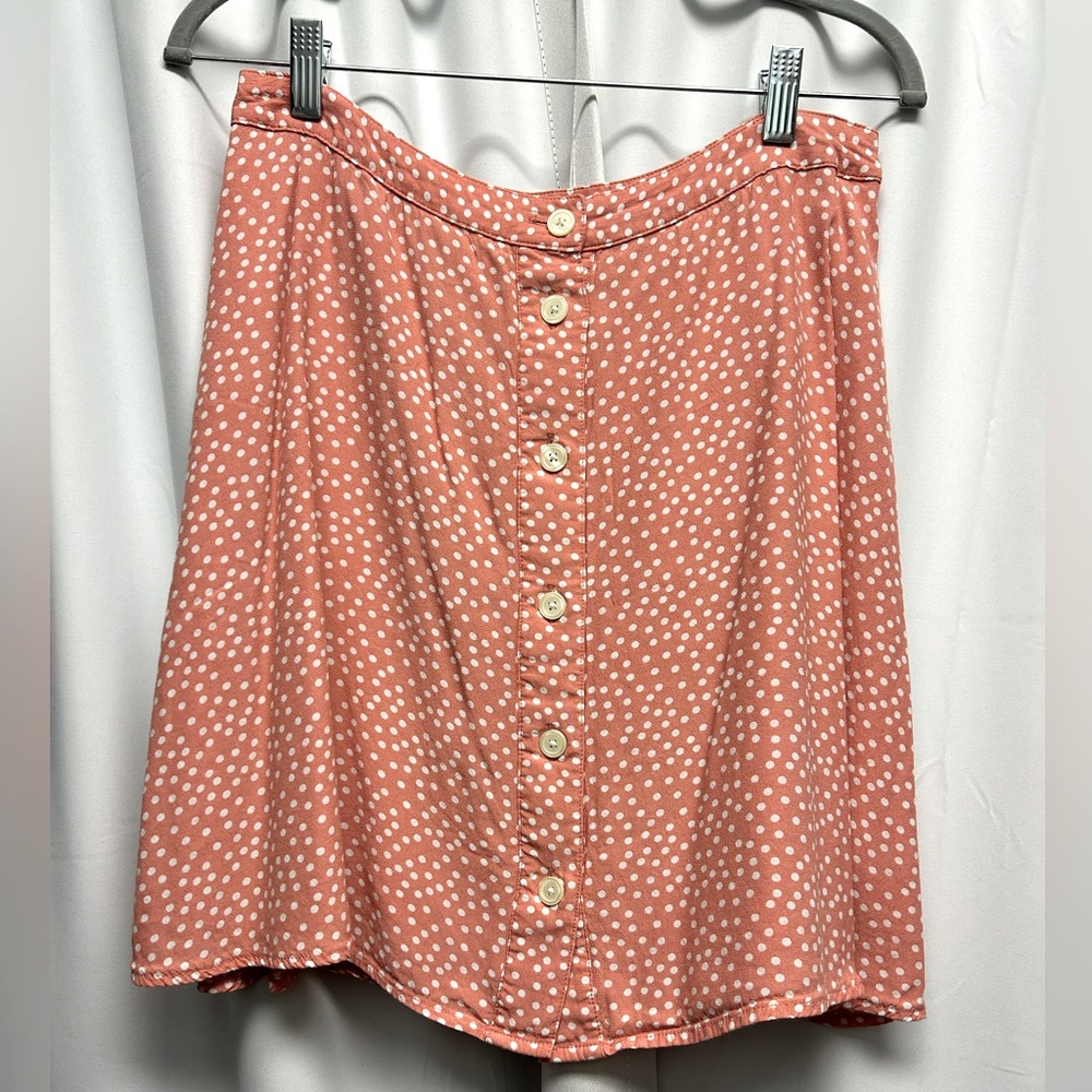 Peach Polka Dot Button Up Gap Skirt size M